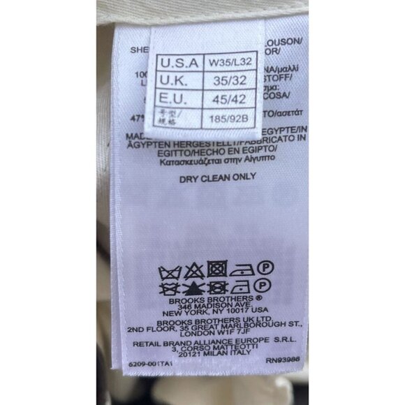 Brooks Brothers 346 Mens Dress Pants 35x32 Wool Madison Fit Pleated Brown - Picture 8 of 9